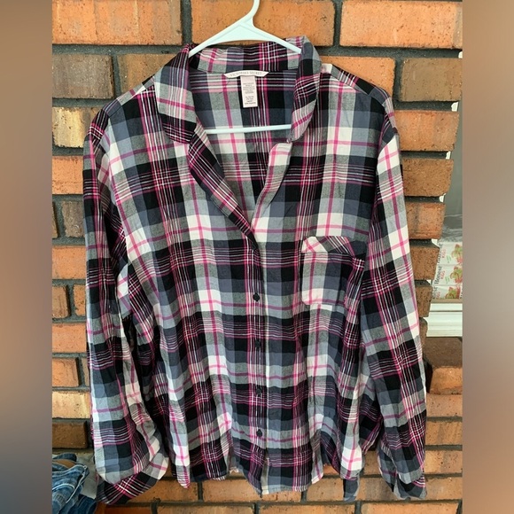 Victoria's Secret Other - Victoria's Secret Plaid Button-Up Pajama Top